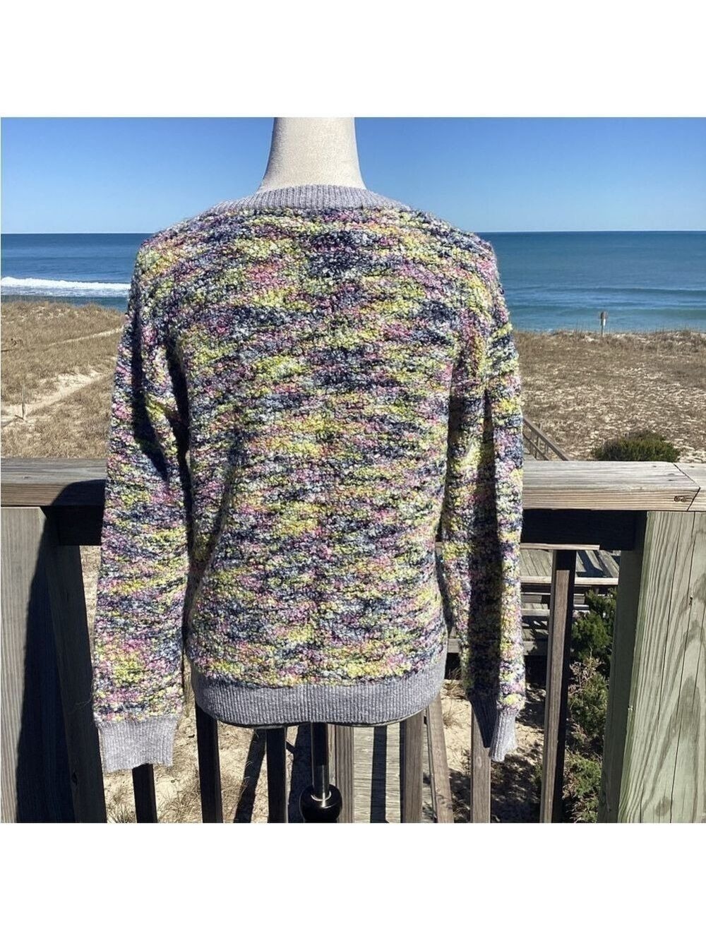 CeCe Purple and Pink Crew Neck Sweater - Picture 3 of 10